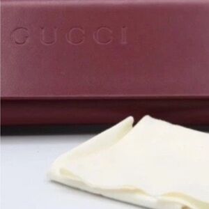 Gucci Burgundy Leather Eyeglass Case
